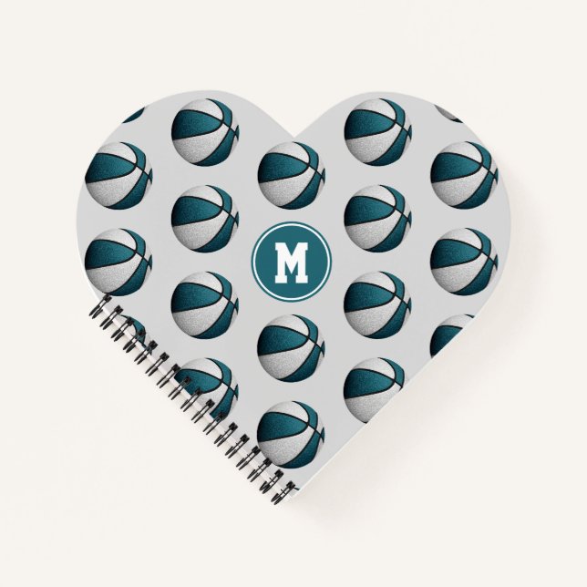 Carnet Baskets blancs turquoises motif en forme de coeur (Devant)