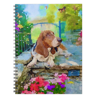 Carnet Basset hound et Butterfly