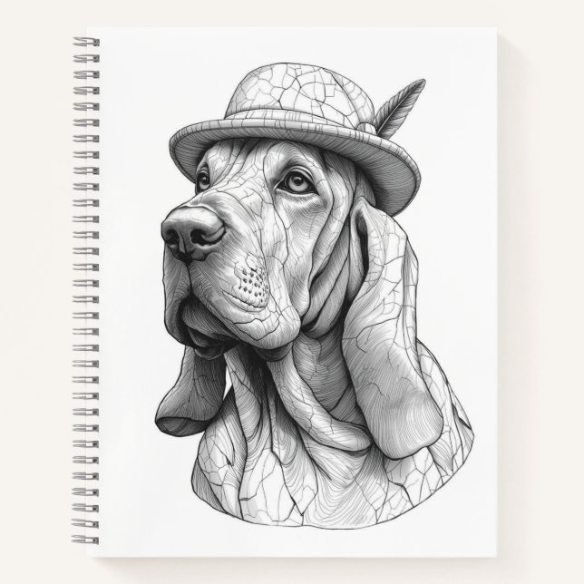 Carnet Basset Hound Marble Statue Antique Style Notebook (Devant)