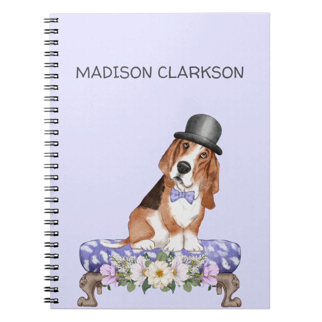 Carnet Basset Hound sur outil (Devant)