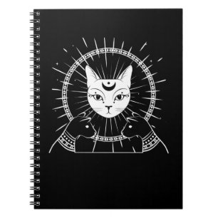 Carnet Bastet ancienne Egypte Cat Crescent Goth Moon