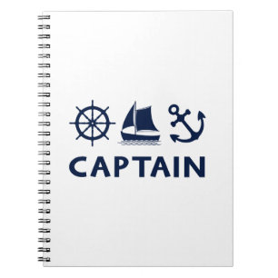 Carnet Bateau à roues Ancre Capitaine Dark Blue