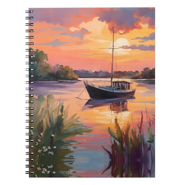 Carnet Bateau à voile à Sunrise (Devant)
