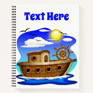 Carnet Bateau de pêche dessin animé