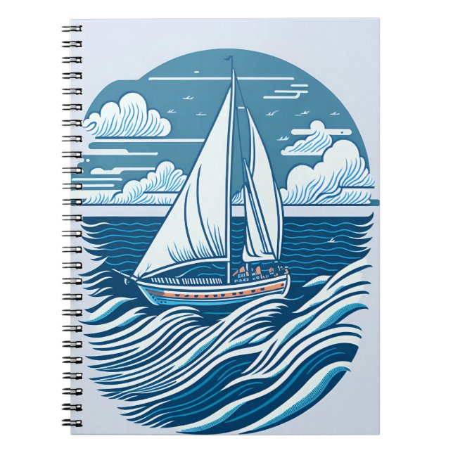 Carnet bateau design vintaje océan 1 (Devant)
