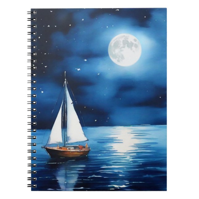Carnet Bateau sous Pleine lune (Devant)