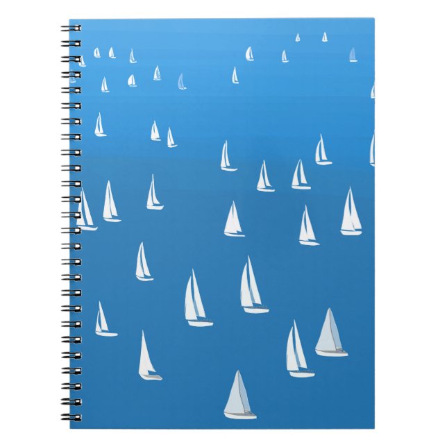 Carnet Bateaux à voile en mer bleu profond - Regatta Bate (Devant)