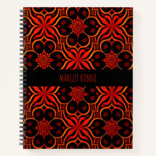 Carnet Batik indonésien Abstrait Rouge Floral
