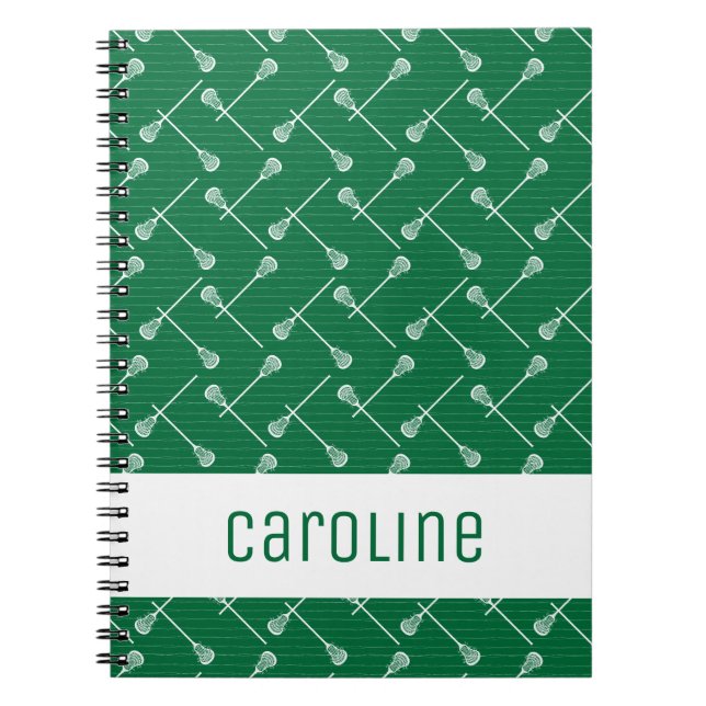 Carnet Bâtons blancs de crosse verte à motifs (Devant)