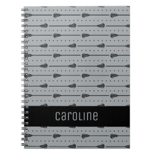 Carnet Bâtons noirs crosse gris et lignes pointillées