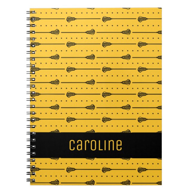 Carnet Bâtons noirs de crosse jaune et lignes pointillées (Devant)