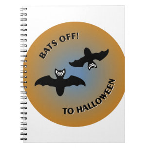 Carnet Bats d'Halloween bleu orange
