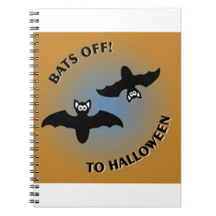 Carnet Bats d'Halloween bleu orange