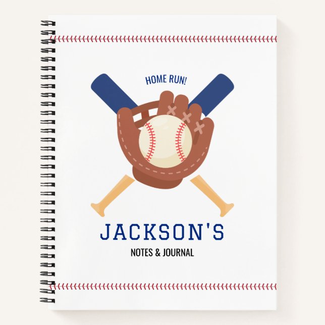 Carnet Batterie minimaliste moderne de baseball (Devant)
