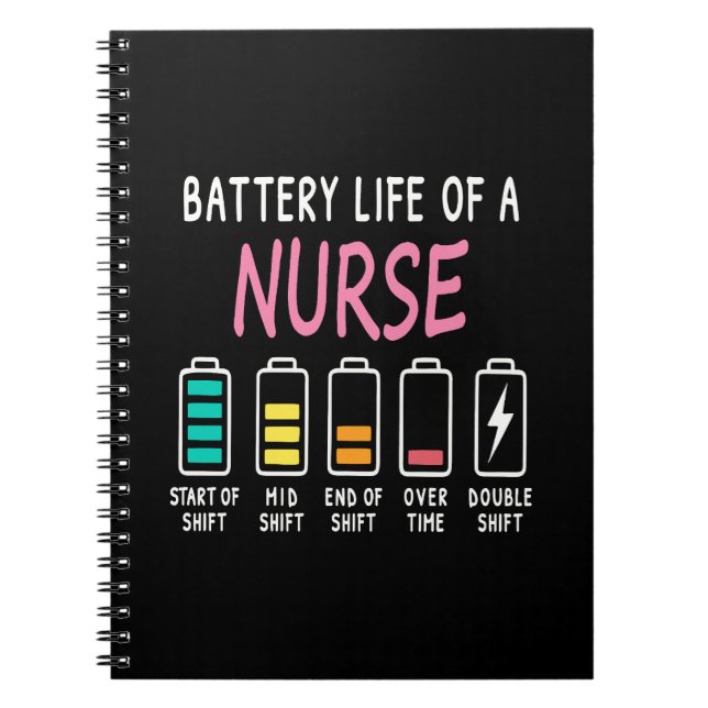Carnet Battery life of a nurse humor chart (Devant)