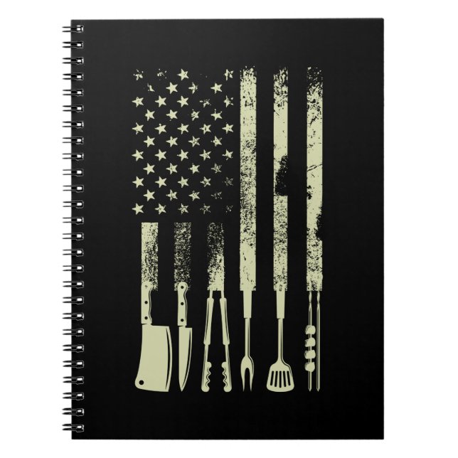 Carnet BBQ Barbecue Meat Smoking US Flag (Devant)