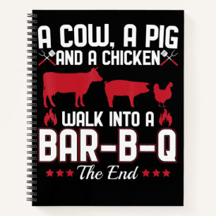 Carnet BBQ BBQ Papa Plaisanter Une Vache Un Cochon Et U