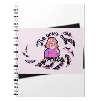 Carnet Be Your Own Peace Anime Girl & Butterflies Spiral 