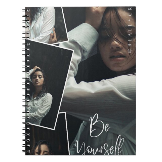 Carnet Be Yourself Photo Collage Spiral Notebook  (Devant)