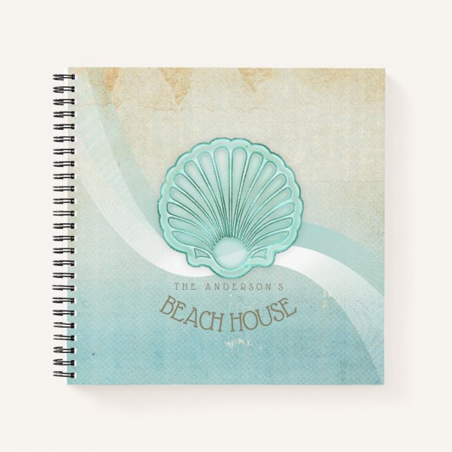 Carnet Beach House Clam Shell Aqua Blue ID623 (Devant)