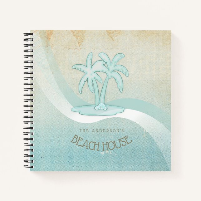 Carnet Beach House Palm Trees Aqua ID623 (Devant)