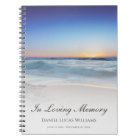 Beach Ocean Blue Memorial ou Funeral Guest Book