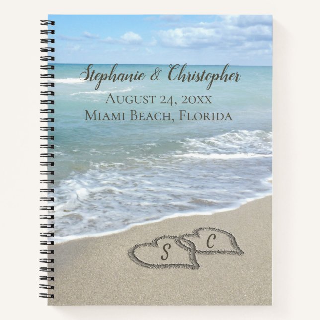 Carnet Beach Wedding Hearts (Devant)