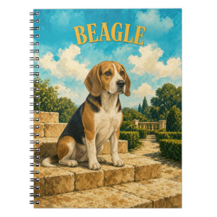 Carnet Beagle, Art Chien Aquarelle Vintage
