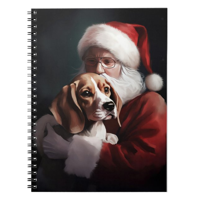 Carnet Beagle avec le Père Noël Festif Noël (Devant)