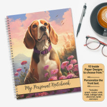Beagle en Fleur sauvage rose Portrait de la nature