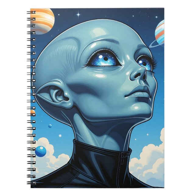 Carnet Beau Alien extra-terrestre Être (Devant)