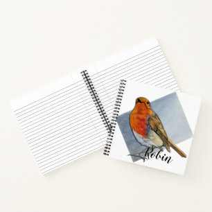 Carnet Beau Blue Red Robin Art original