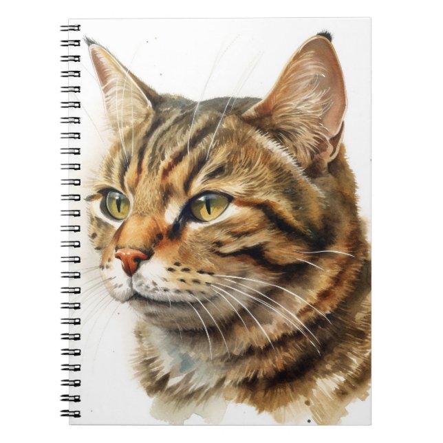 CARNET BEAU COULEUR D'EAU TABBY BROWN CAT (Devant)