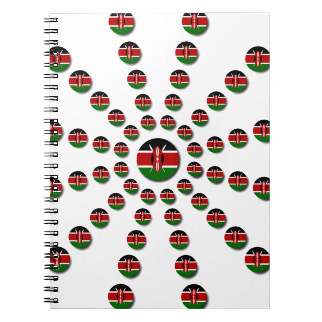 Carnet Beau Drapeau circulaire kenyan : Un design radial (Devant)