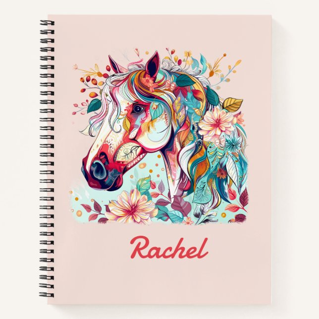 Carnet Beau et Coloré Cheval (Devant)