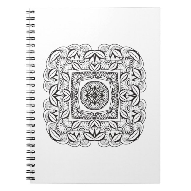 Carnet Beau griffonnage carré décoratif (Devant)