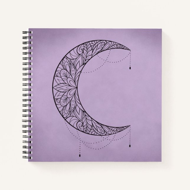 Carnet Beau Mandala Crescent Moon Design Motif (Devant)