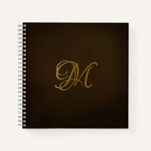 Carnet Beau Monogramme Embossé Faux Antique