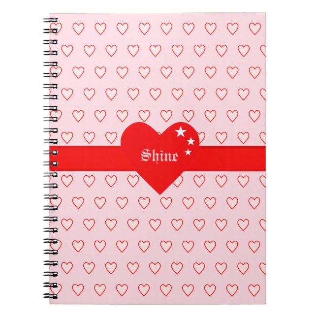 Carnet Beau Motif de coeur (Devant)