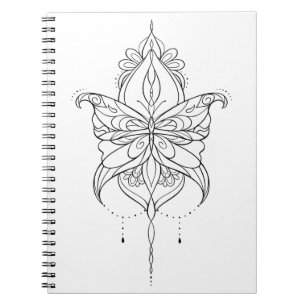 Carnet Beau Motif de design de papillons Mandala