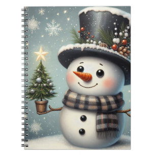 Carnet Beau tourbillon Noël/bonhomme de neige d'hiver