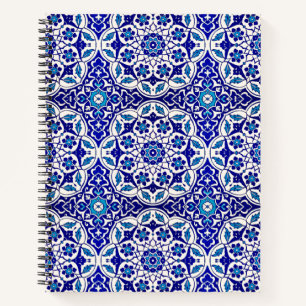 Carnet Beau Turc Ottoman Iznik Indigo Motif