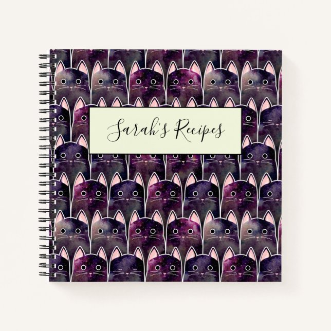 Carnet Beaucoup de Motif de chats galaxy (Devant)