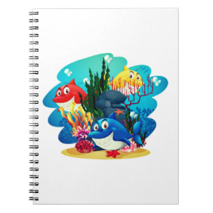 Carnet Beaucoup de requins sous-marins Cartoon-23986