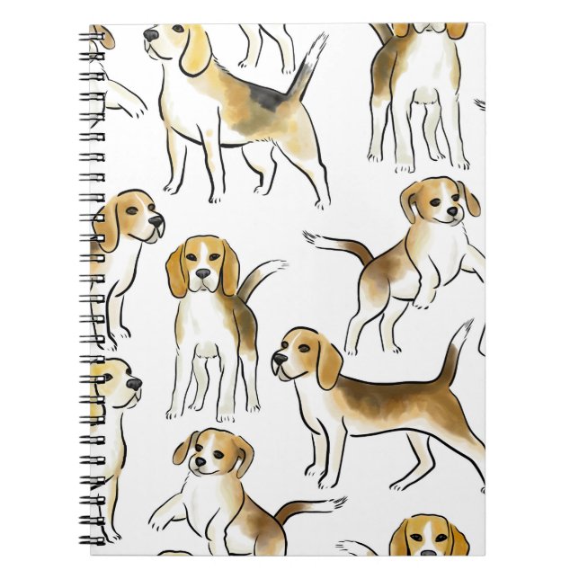 Carnet Beauté beagle : Motif de chien aquarelle (Devant)