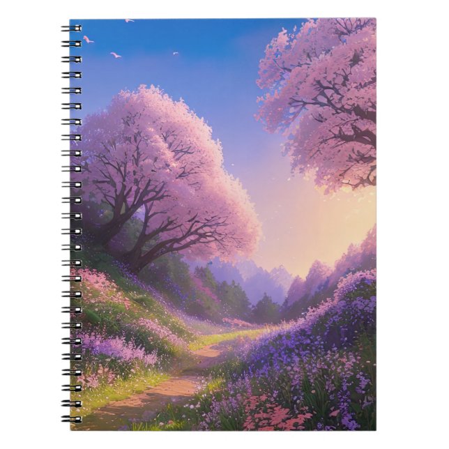 Carnet Beauté du sentier entre Sakura Trees (Devant)
