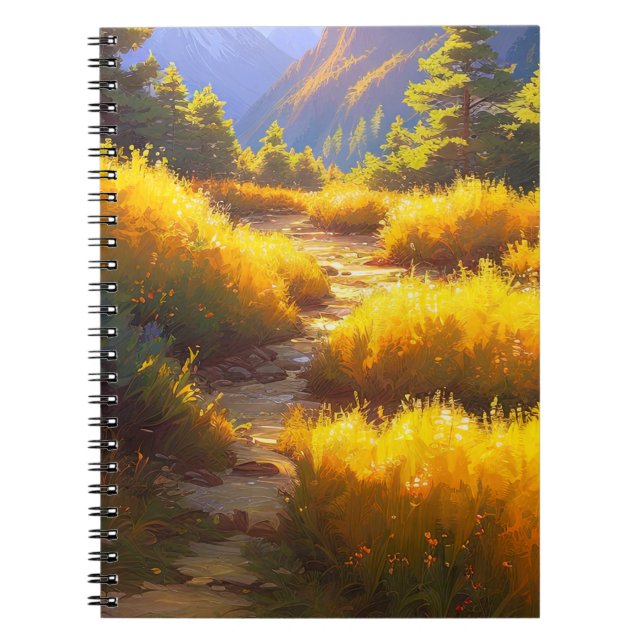 Carnet Beauté du sentier sur la colline de l'herbe jaune (Devant)