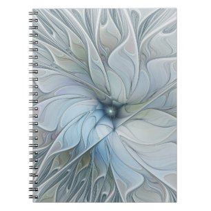 Carnet Beauté Élégante Art Abstrait Moderne Fleur Fractal