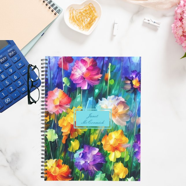 Carnet Beauté florale colorée personnalisée (Créateur téléchargé)