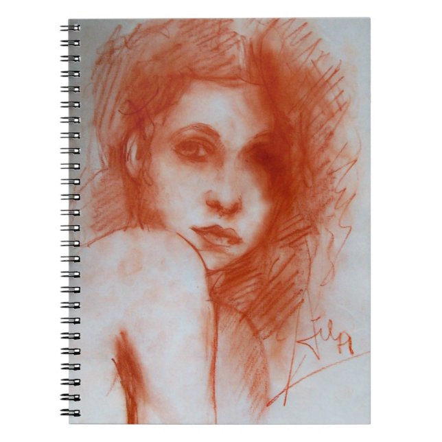 Carnet BEAUTÉ ROMANTIQUE / Portrait de femme en Sepia Bro (Devant)
